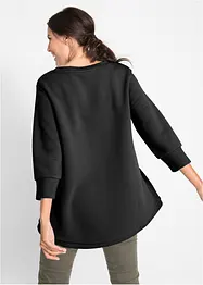 Lång sweatshirt i materialmix, bonprix