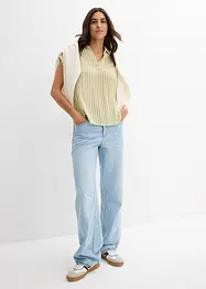 Kortärmad blus i följsam viskos, bonprix