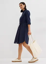 Knälång blusklänning i utility-stil med linne och resår i midjan, bonprix