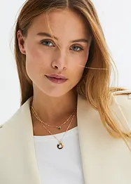 Set med halsband prytt med zirkonstenar (2 delar), bonprix