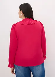 Blus med volanger, bonprix