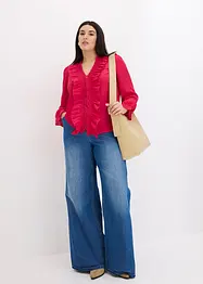 Blus med volanger, bonprix