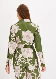 Blus av mönstrad satin, bonprix