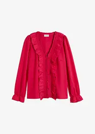 Blus med volanger, bonprix