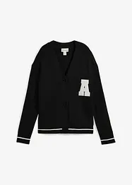Oversizecardigan med broderi, bonprix