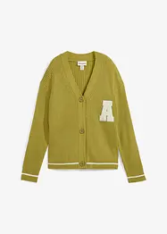 Oversizecardigan med broderi, bonprix