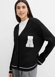 Oversizecardigan med broderi, bonprix