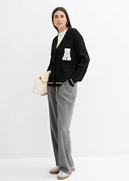 Oversizecardigan med broderi, bonprix
