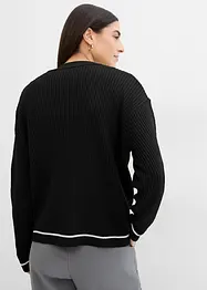 Oversizecardigan med broderi, bonprix