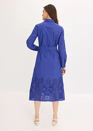 Skjortklänning med hålbroderi, bonprix