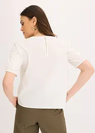 Kortärmad blus med spets, bonprix