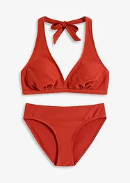 Halterneckbikini (2 delar) i material med struktur, bonprix