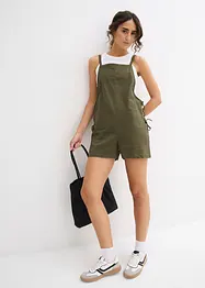 Jumpsuit i kort modell av luftig linnemix, bonprix