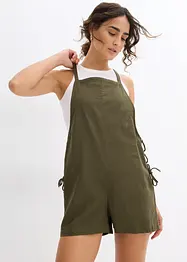 Jumpsuit i kort modell av luftig linnemix, bonprix