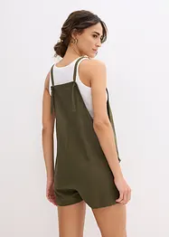 Jumpsuit i kort modell av luftig linnemix, bonprix
