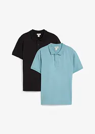 Pikétröja i jersey av ekologisk bomull (2-pack), bonprix