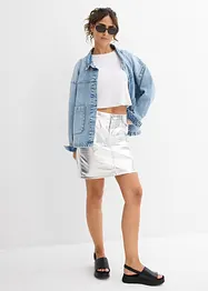 Ribbstickad topp i kort modell, bonprix