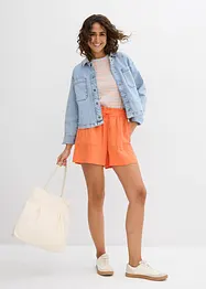 Paperbag-shorts i böljande lyocellmix, bonprix