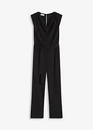 Jerseyjumpsuit med axelvaddar, bonprix
