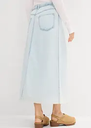 Mellanlång jeanskjol Mid Waist, Super Soft, bonprix