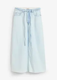 Mellanlång jeanskjol Mid Waist, Super Soft, bonprix