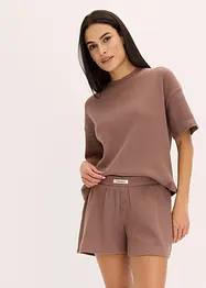 Mysdräkt med kort byxa i jersey med våfflat strukturmönster, bonprix