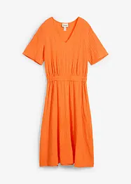 Mellanlång klänning i luftig bäckebölja, bonprix