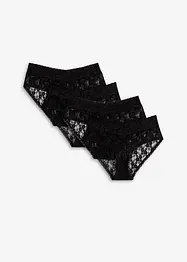 Hipstertrosa av spets med rynkning (4-pack), bonprix