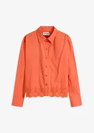 Skjortblus med hålbroderi, bonprix