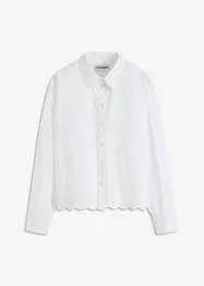 Skjortblus med hålbroderi, bonprix
