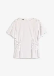 Topp med smock i kräppad jersey, bonprix