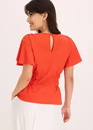 Topp med smock i kräppad jersey, bonprix