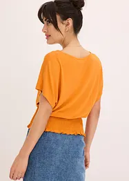 Topp med smock i nederkant, bonprix