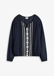 Blus med broderi, bonprix