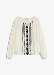 Blus med broderi, bonprix