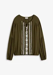 Blus med broderi, bonprix