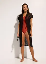 Strandkimono av viskos med virkade effekter, bonprix