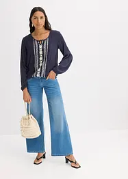Blus med broderi, bonprix