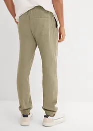 Vid dra på-byxa i muslin, regular fit, tapered, bonprix