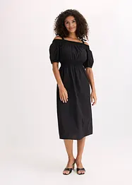 Off shoulder-klänning av ekologisk bomull, bonprix