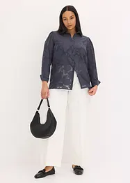 Blus i jacquardchiffong, bonprix