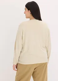 Topp med fladdermusärmar och satininfällning, bonprix