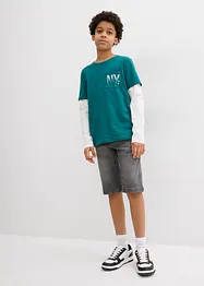 Stretchiga jeansbermudas, normal passform, bonprix