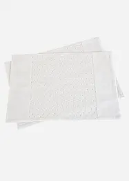 Bordstablett med broderi i ekologisk bomull (2-pack), bonprix