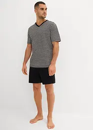 Pyjamas med shorts, V-ringning, bonprix