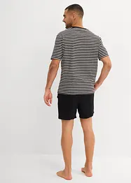 Pyjamas med shorts, V-ringning, bonprix