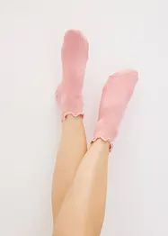 Korta sockor med vågig kant, med ekologisk bomull (6 par), bonprix