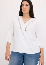 Topp med spets och omlottlook, bonprix