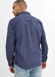 Långärmad bomullsskjorta med tvättad look, bonprix