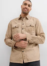 Långärmad bomullsskjorta med tvättad look, bonprix